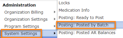 Above screenshot shows where to access Posting: Posted by Batch