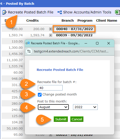 Above screenshot shows changing the Posted Month process described above.