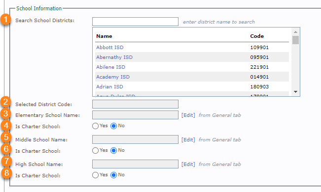 Above screenshot shows the location of items 1-8 covered below
