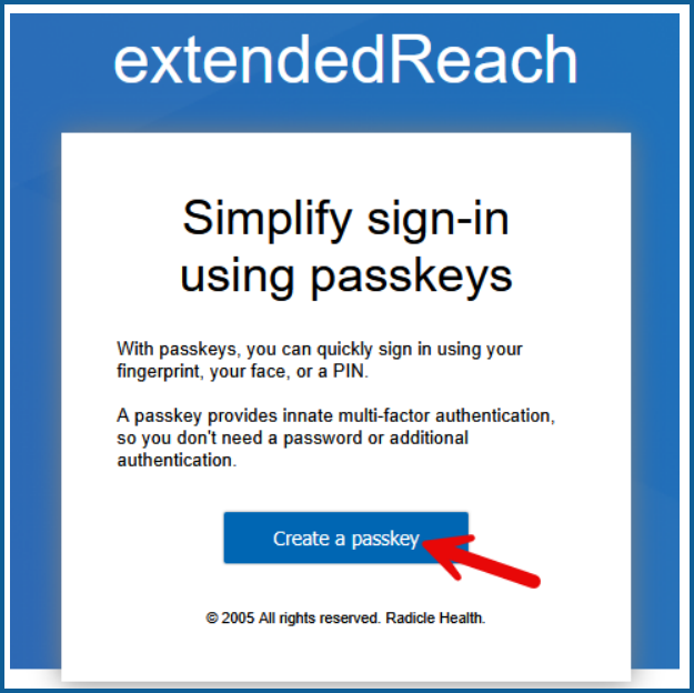 Image: Create a Passkey Dialog Box