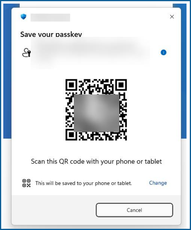 Image: QR Code for Saving a Passkey
